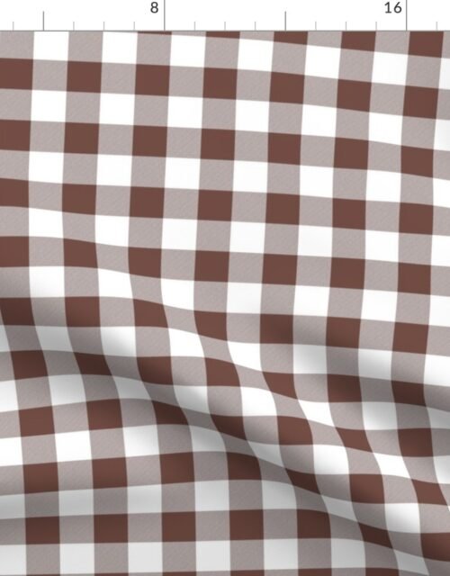 Cinnamon  and White Gingham Check Fabric