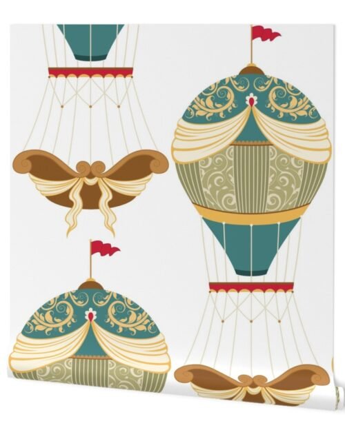 Vintage Ornamental Brocade Hot Air Helium Balloons Wallpaper