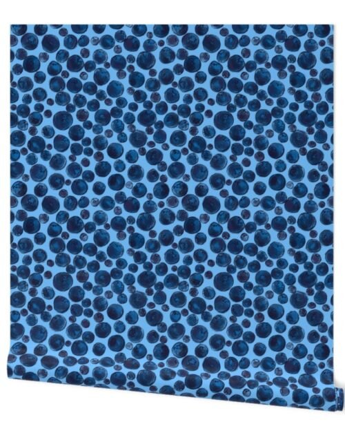 Blueberries on Blueberry Hill Blue Wallpaper