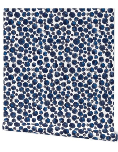 Blueberries on White Wallpaper