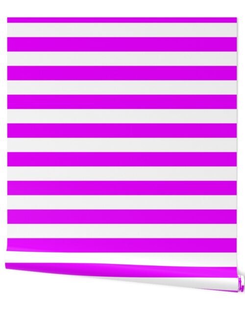 Orlando Orchid Pink Horizontal Tent Stripes Florida Colors of the Sunshine State Wallpaper