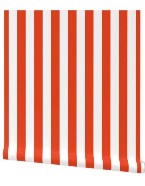 Citrus Orange Vertical Tent Stripes Florida Colors of the Sunshine State Wallpaper