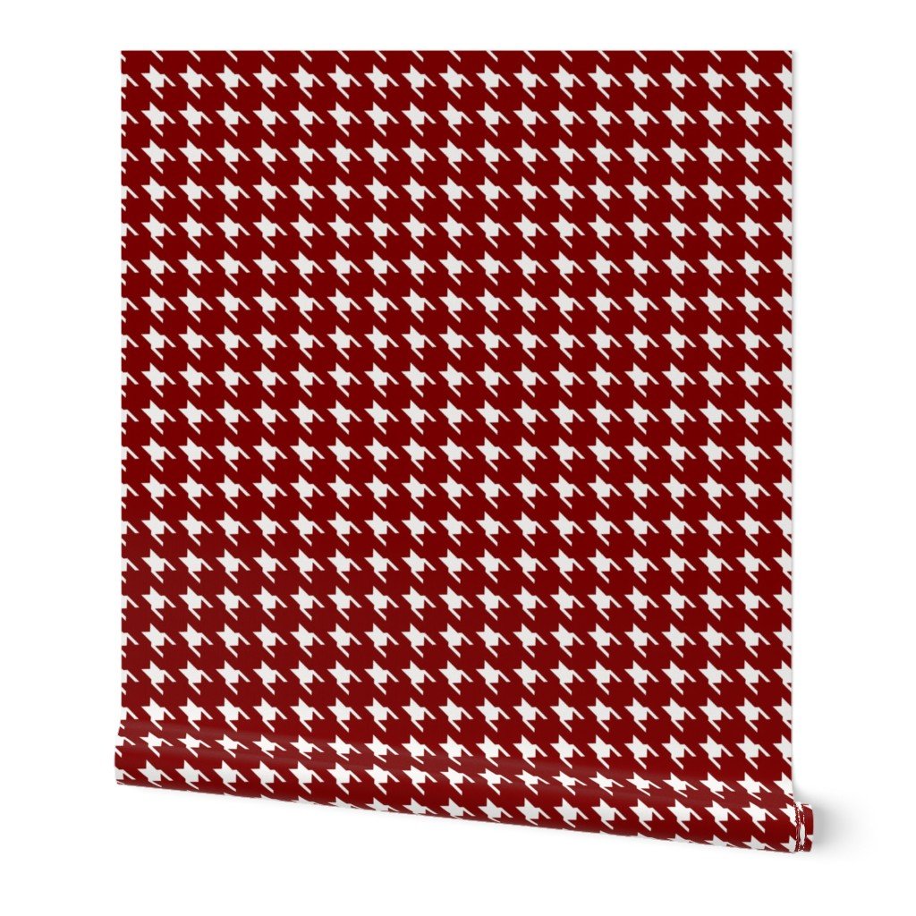 Large Dark Christmas Candy Apple Red Houndstooth Check Wallpaper Large Dark Christmas Candy Apple Red Houndstooth Check Wallpaper