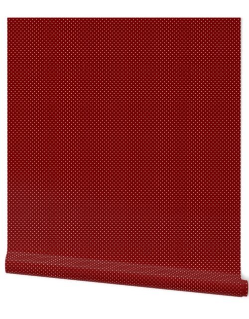 White Polka Dots On Dark Christmas Candy Apple Red Wallpaper