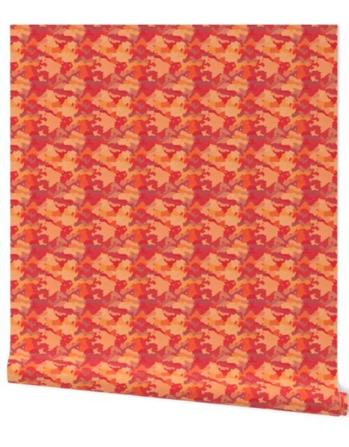Small Bush Fire Flame Red Camo Camouflage Pattern Wallpaper