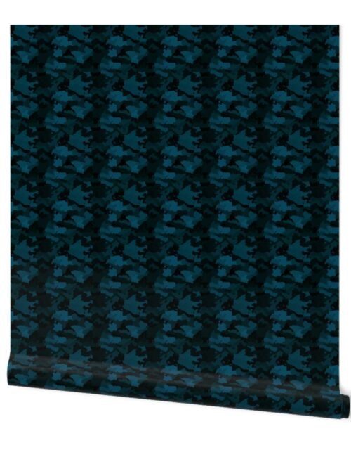 Small Navy Blue Naval Marine Camo Camouflage Pattern Wallpaper