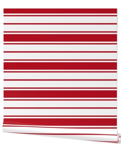 Cherry Orchard Red and White Horizontal French Stripe-orchard-red-and-white-vertical-french-stripe Wallpaper