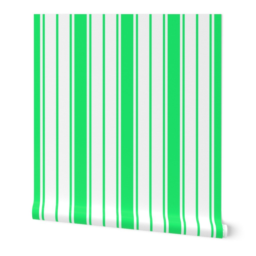 Lime Green Mojito and White Vertical French Stripe Wallpaper Lime Green Mojito and White Vertical French Stripe Wallpaper