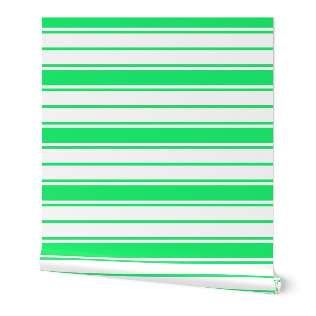 Lime Green Mojito and White Horizontal French Stripe Wallpaper Lime Green Mojito and White Horizontal French Stripe Wallpaper