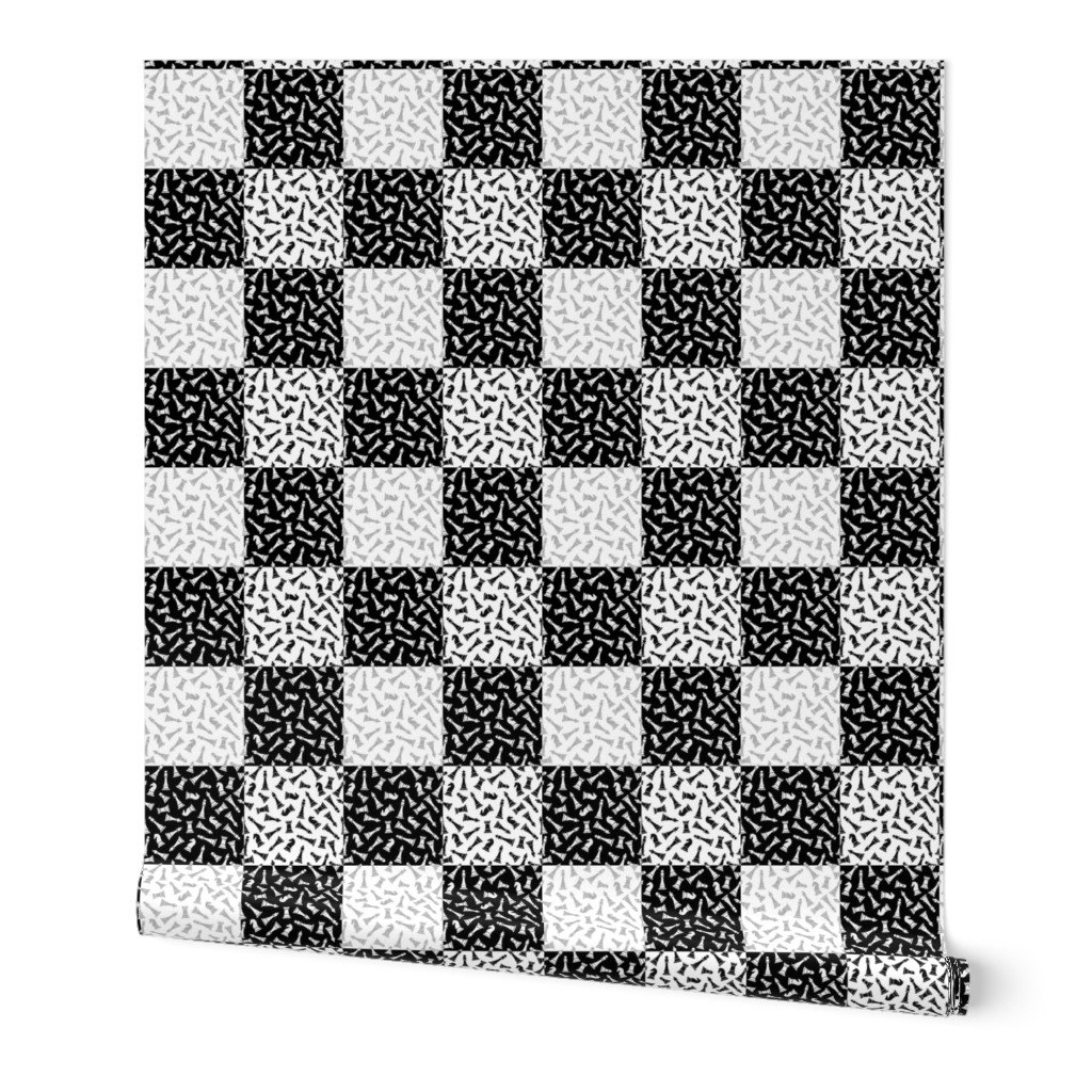 Small Black and White Gingham Chess Check Wallpaper Small Black and White Gingham Chess Check Wallpaper