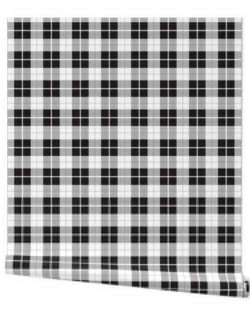 Black and White Large Celtic Check Wallpaper