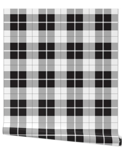Black and White Jumbo Gaelic Gingham Wallpaper