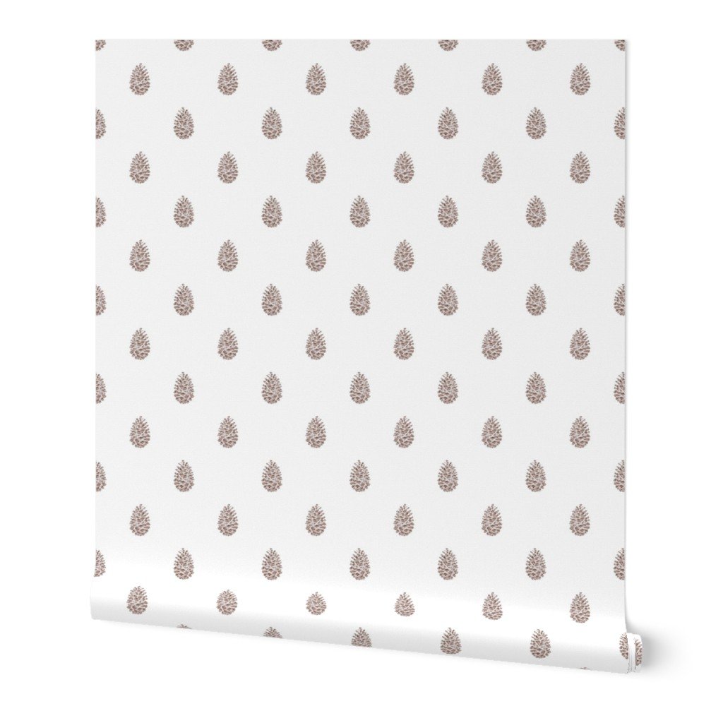 Christmas Pine Cone in Brown Glitter on Snow White Wallpaper Christmas Pine Cone in Brown Glitter on Snow White Wallpaper