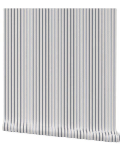 Mini Stressed Blue Denim Mattress Ticking Wallpaper
