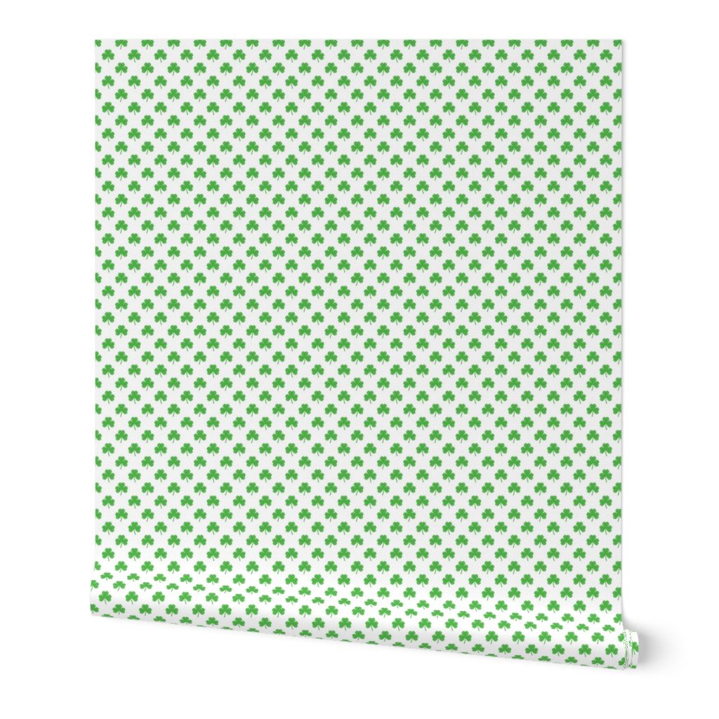 Green Heart-Shaped Clover on White St. Patricks Day Wallpaper Green Heart-Shaped Clover on White St. Patricks Day Wallpaper