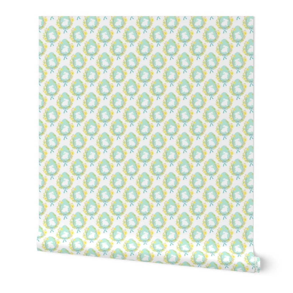 Pastel Aqua Blue Easter Bunny Eggs with Spring Flowers Wallpaper Pastel Aqua Blue Easter Bunny Eggs with Spring Flowers Wallpaper