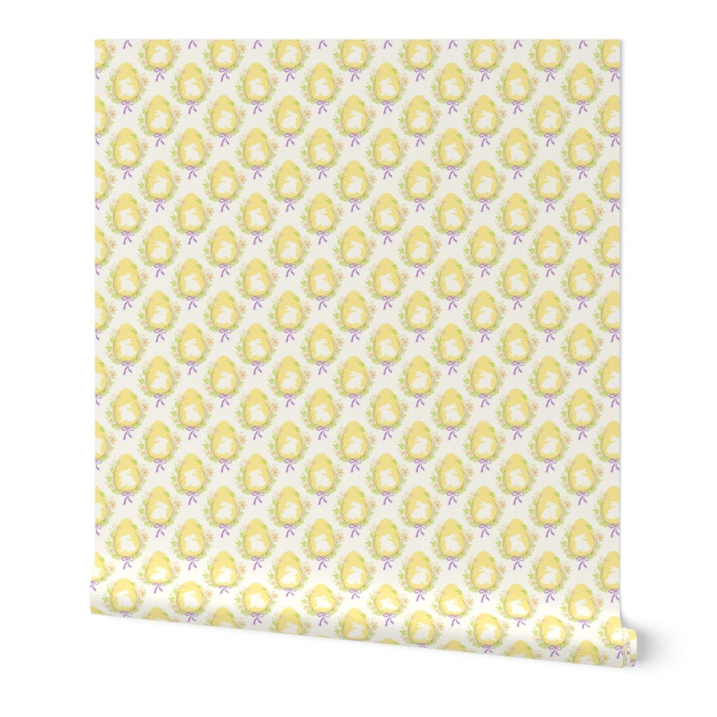 Pastel Yellow Easter Bunny Eggs with Spring Flowers Wallpaper Pastel Yellow Easter Bunny Eggs with Spring Flowers Wallpaper
