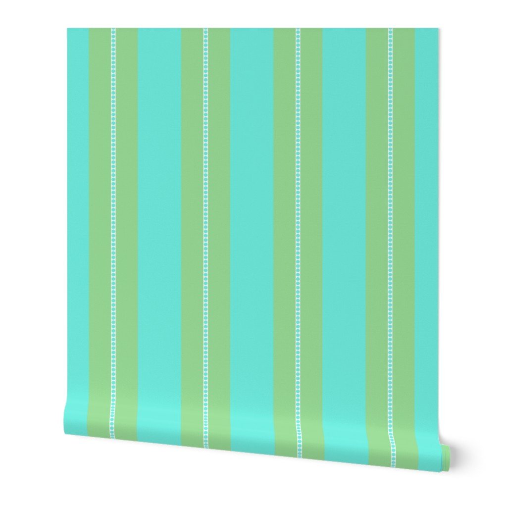 Mint and Seafoam Aqua Cabana Beach Bubble Stripes Wallpaper Mint and Seafoam Aqua Cabana Beach Bubble Stripes Wallpaper