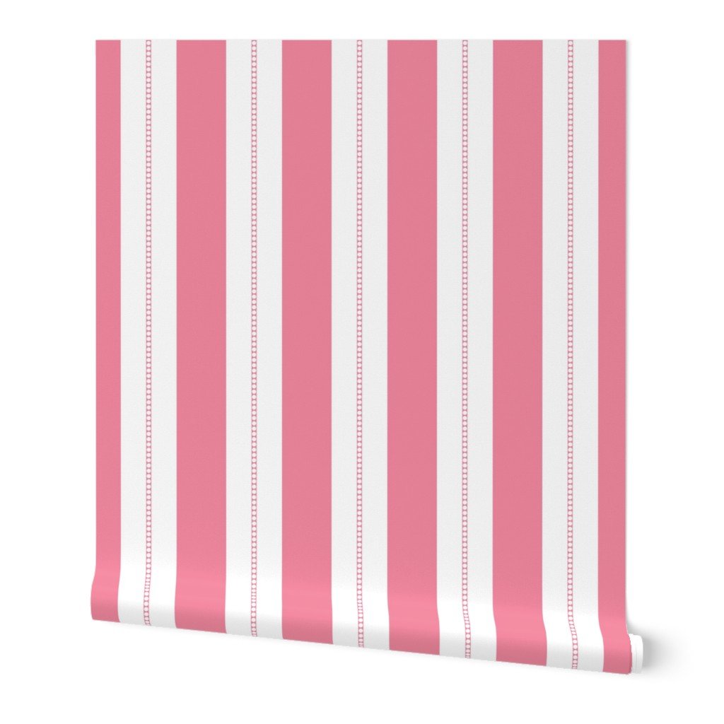 White and Shell Pink Cabana Beach Bubble Stripes Wallpaper White and Shell Pink Cabana Beach Bubble Stripes Wallpaper