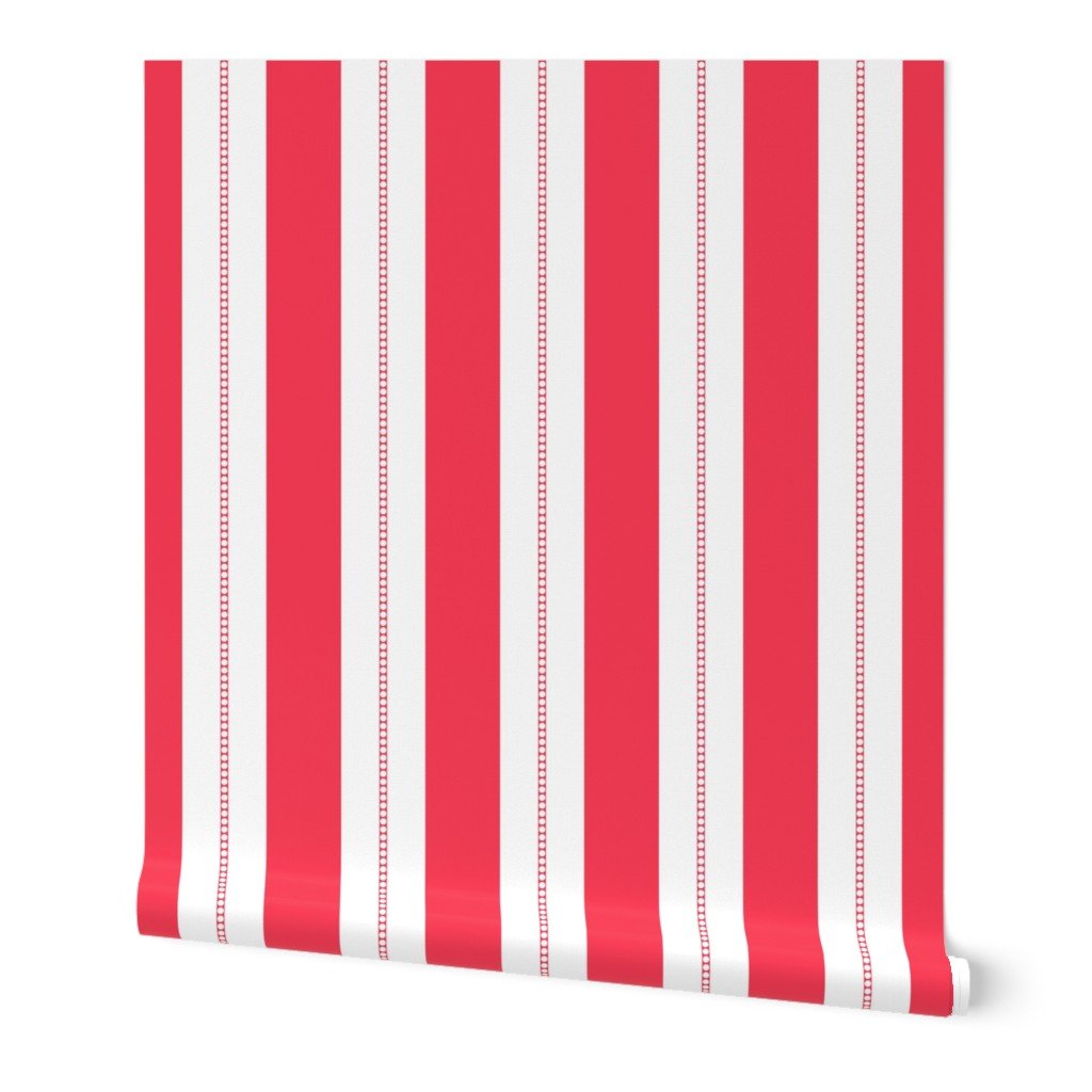 White and Crimson Red Cabana Beach Bubble Stripes Wallpaper White and Crimson Red Cabana Beach Bubble Stripes Wallpaper