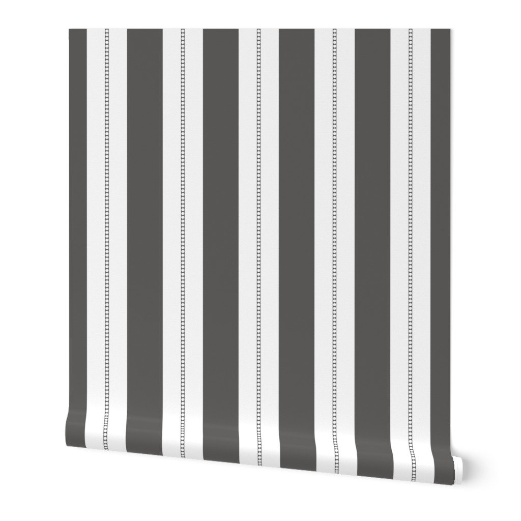 White and Charcoal Grey Cabana Beach Bubble Stripes Wallpaper White and Charcoal Grey Cabana Beach Bubble Stripes Wallpaper