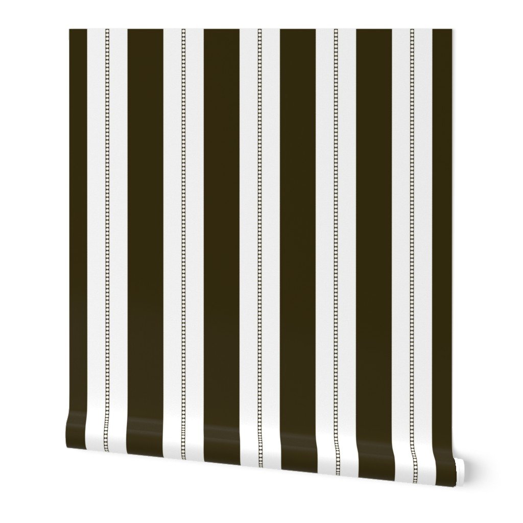 White and Cocoa Brown Cabana Beach Bubble Stripes Wallpaper White and Cocoa Brown Cabana Beach Bubble Stripes Wallpaper