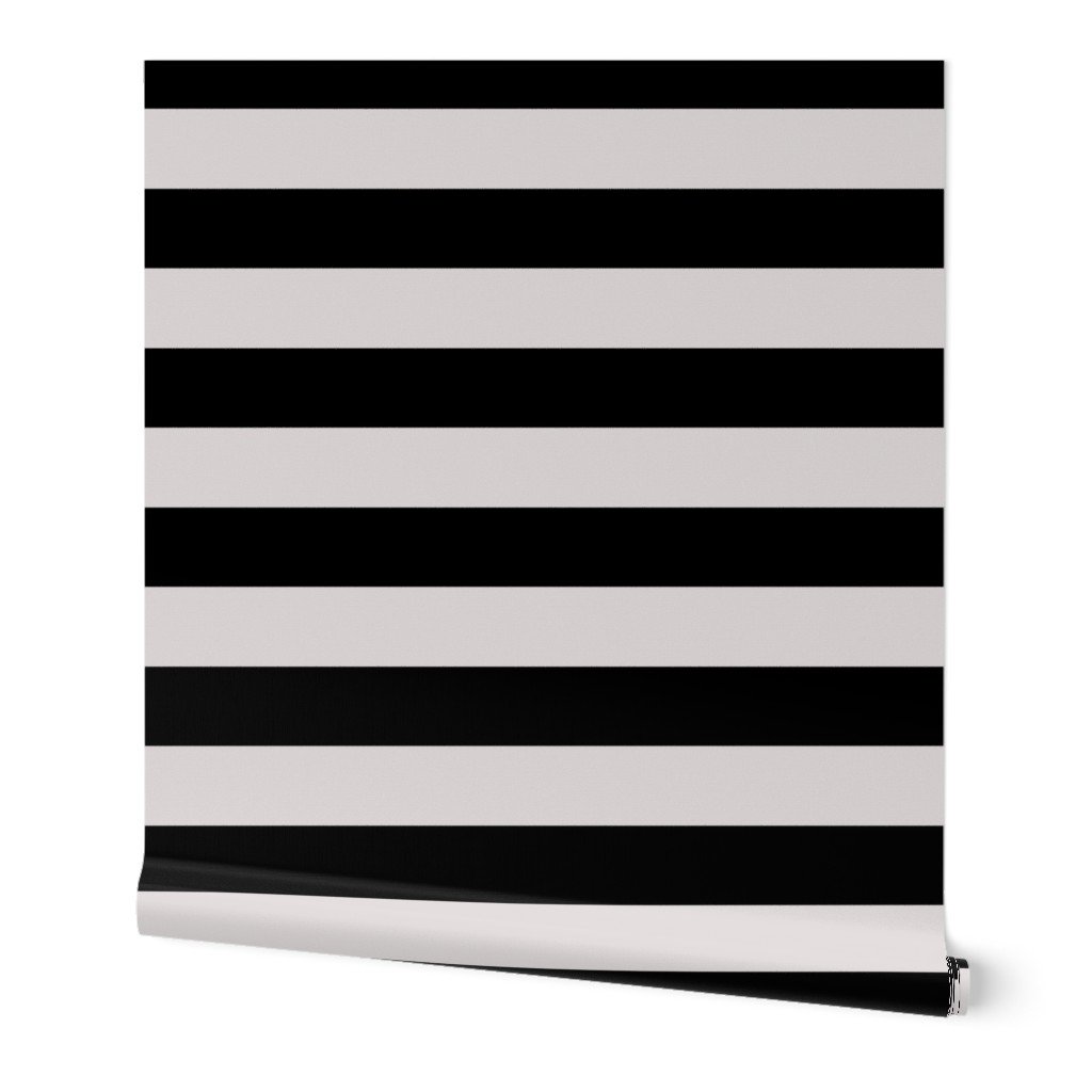 Small Black and Cream White Cabana Beach Horizontal Stripe Wallpaper Small Black and Cream White Cabana Beach Horizontal Stripe Wallpaper