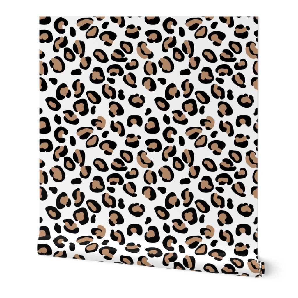 Mini Leopard Tan Spots on Broken White Wallpaper Mini Leopard Tan Spots on Broken White Wallpaper