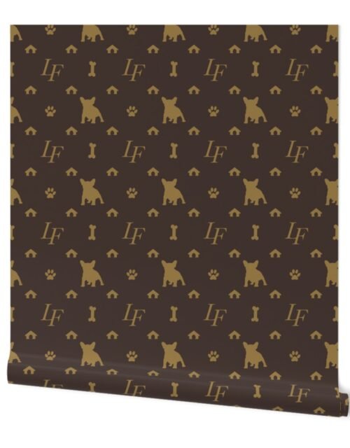 Mini Louis Frenchie Bulldog Luxury Dog Attire Print Wallpaper