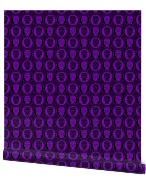Small Purple and Black Skulls Calaveras Day of the Dead Dia de los Muertos Wallpaper