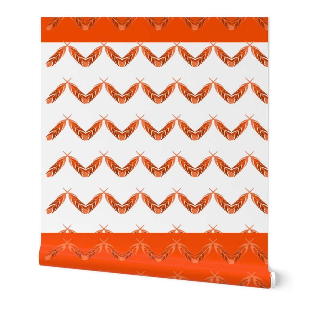 Orange Feather Border Wallpaper Orange Feather Border Wallpaper