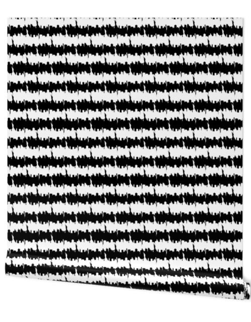 Small Black and White Stripes NYC New York Manhattan Skyline Silhouette Wallpaper