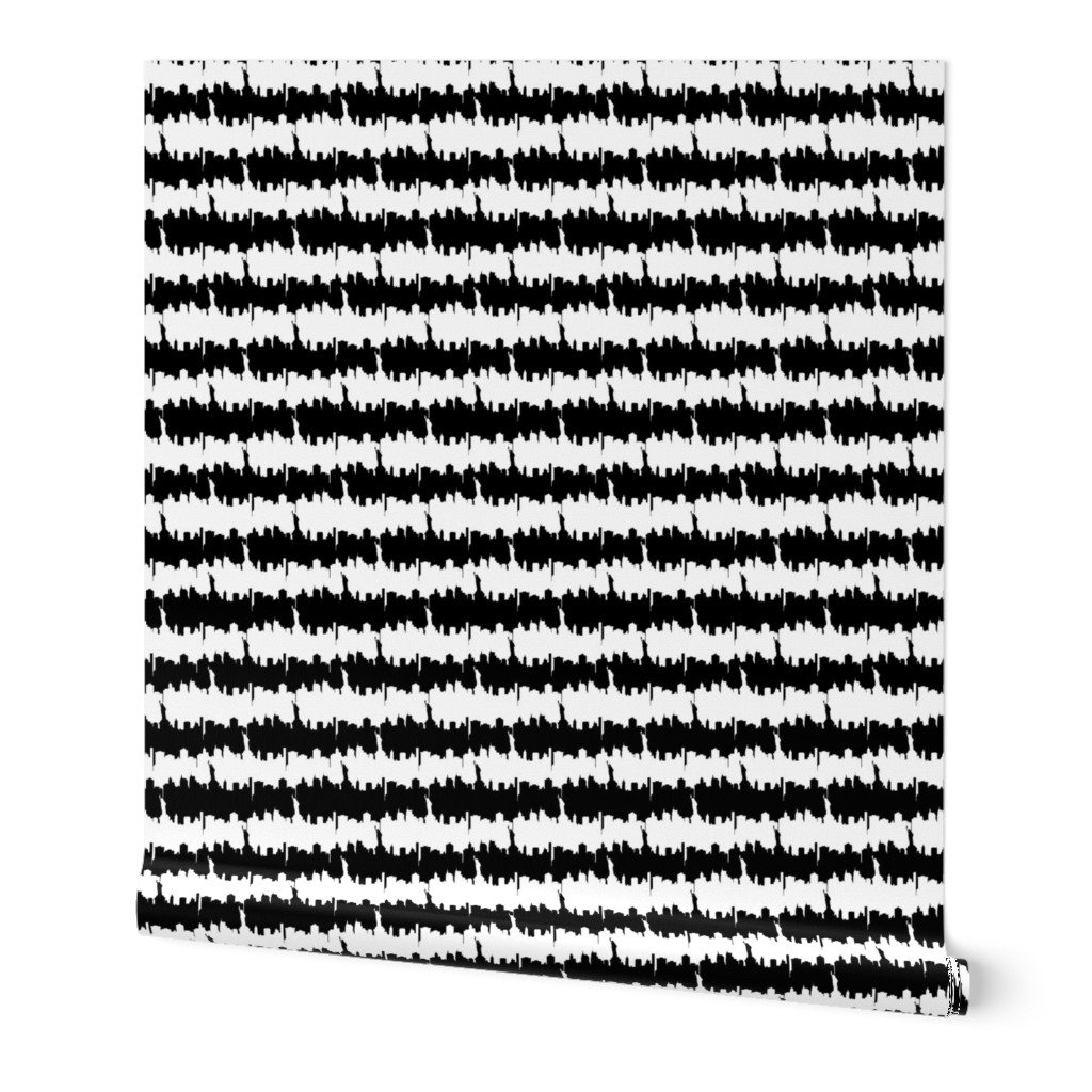 Small Black and White Stripes NYC New York Manhattan Skyline Silhouette Wallpaper Small Black and White Stripes NYC New York Manhattan Skyline Silhouette Wallpaper