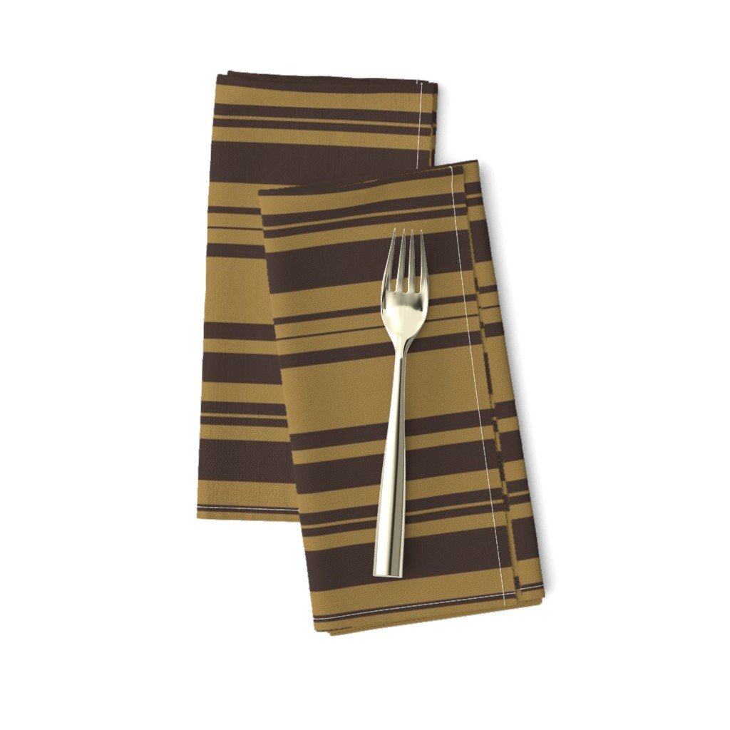 Louis Brown and Tan Dog Coordinate Horizontal Stripes Print Dinner Napkins Louis Brown and Tan Dog Coordinate Horizontal Stripes Print Dinner Napkins