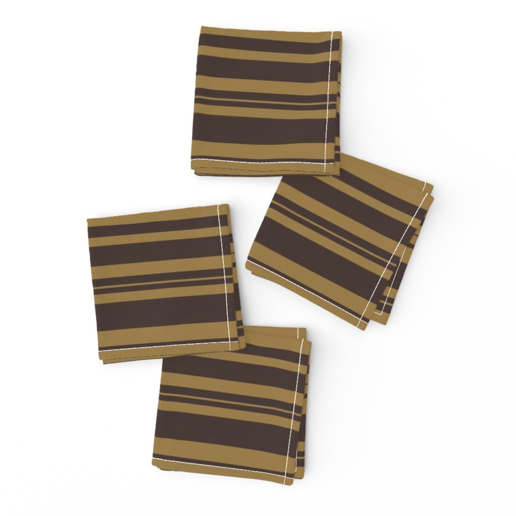 Louis Brown and Tan Dog Coordinate Horizontal Stripes Print Cocktail Napkins Louis Brown and Tan Dog Coordinate Horizontal Stripes Print Cocktail Napkins