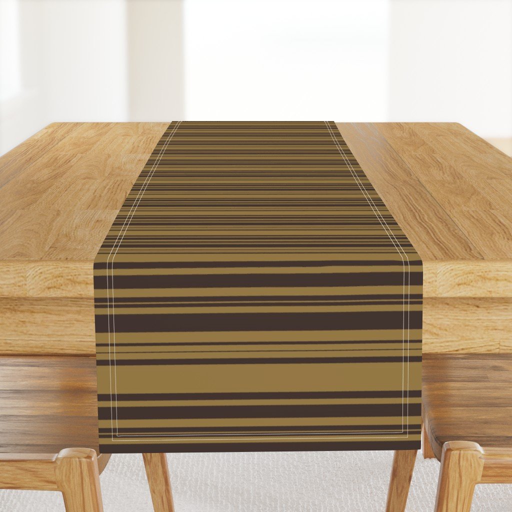 Louis Brown and Tan Dog Coordinate Horizontal Stripes Print Table Runner Louis Brown and Tan Dog Coordinate Horizontal Stripes Print Table Runner
