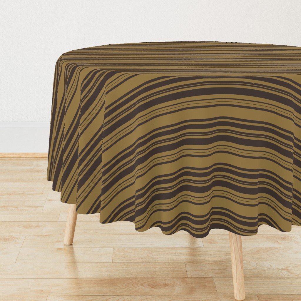 Louis Brown and Tan Dog Coordinate Horizontal Stripes Print Round Tablecloth Louis Brown and Tan Dog Coordinate Horizontal Stripes Print Round Tablecloth