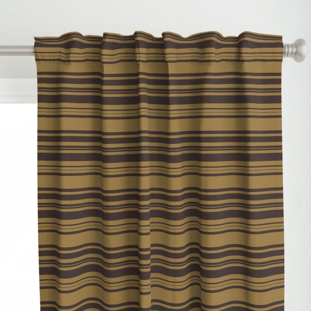 Louis Brown and Tan Dog Coordinate Horizontal Stripes Print Curtains Louis Brown and Tan Dog Coordinate Horizontal Stripes Print Curtains