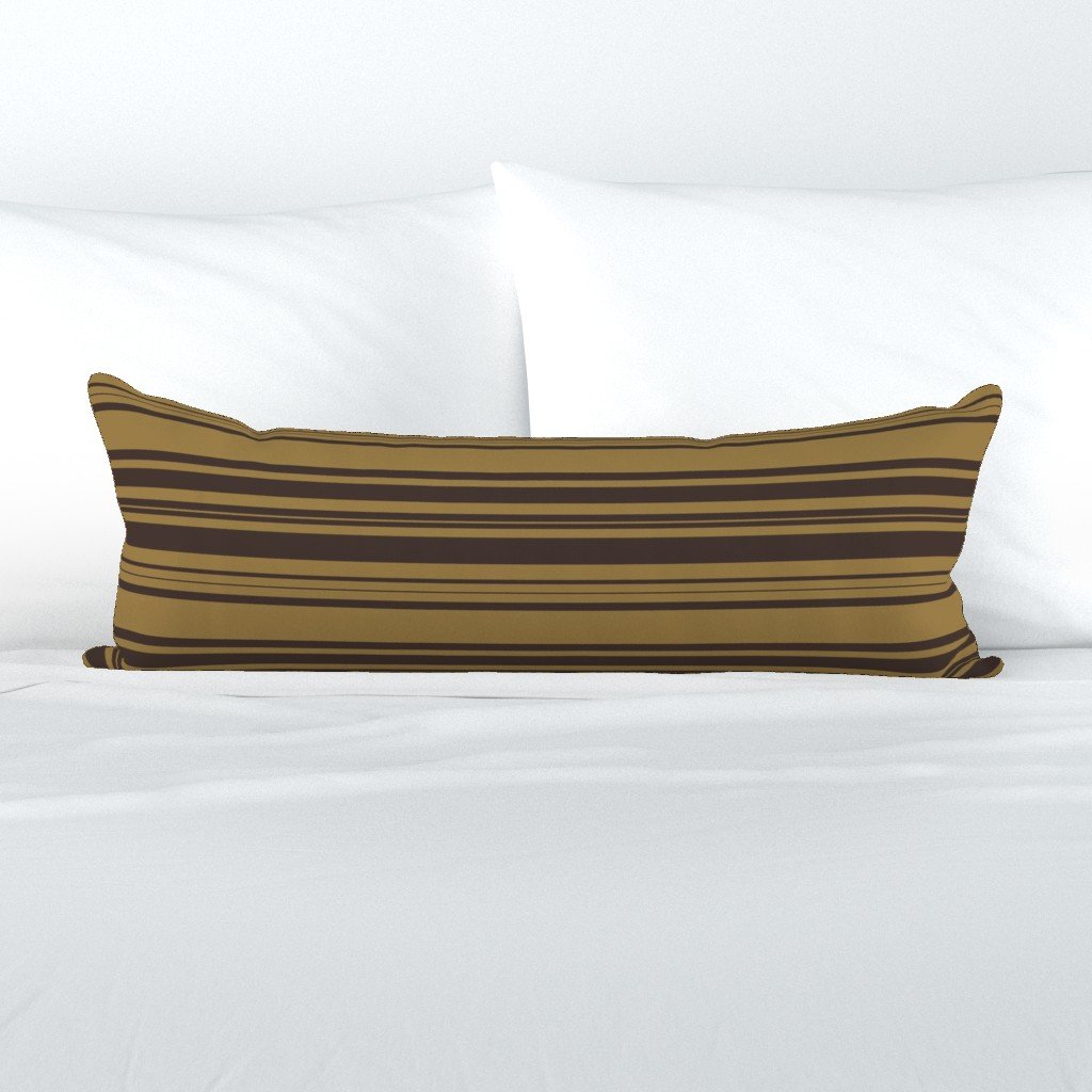 Louis Brown and Tan Dog Coordinate Horizontal Stripes Print Extra Long Lumbar Pillow Louis Brown and Tan Dog Coordinate Horizontal Stripes Print Extra Long Lumbar Pillow