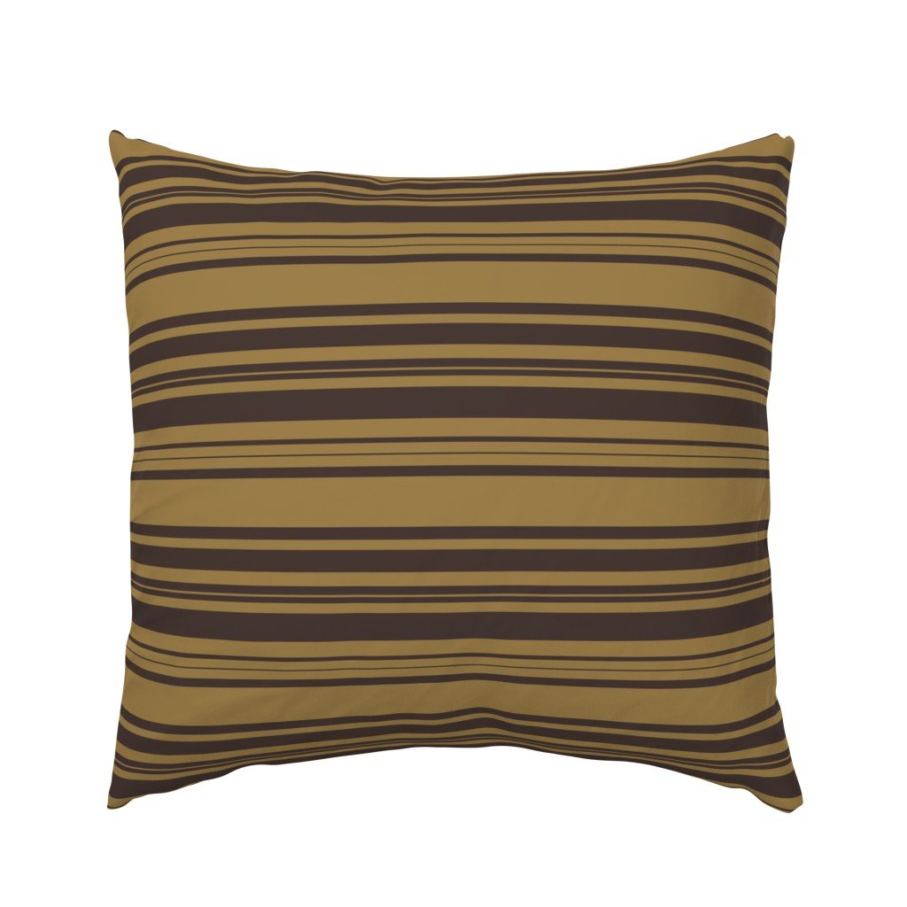 Louis Brown and Tan Dog Coordinate Horizontal Stripes Print Euro Pillow Sham Louis Brown and Tan Dog Coordinate Horizontal Stripes Print Euro Pillow Sham