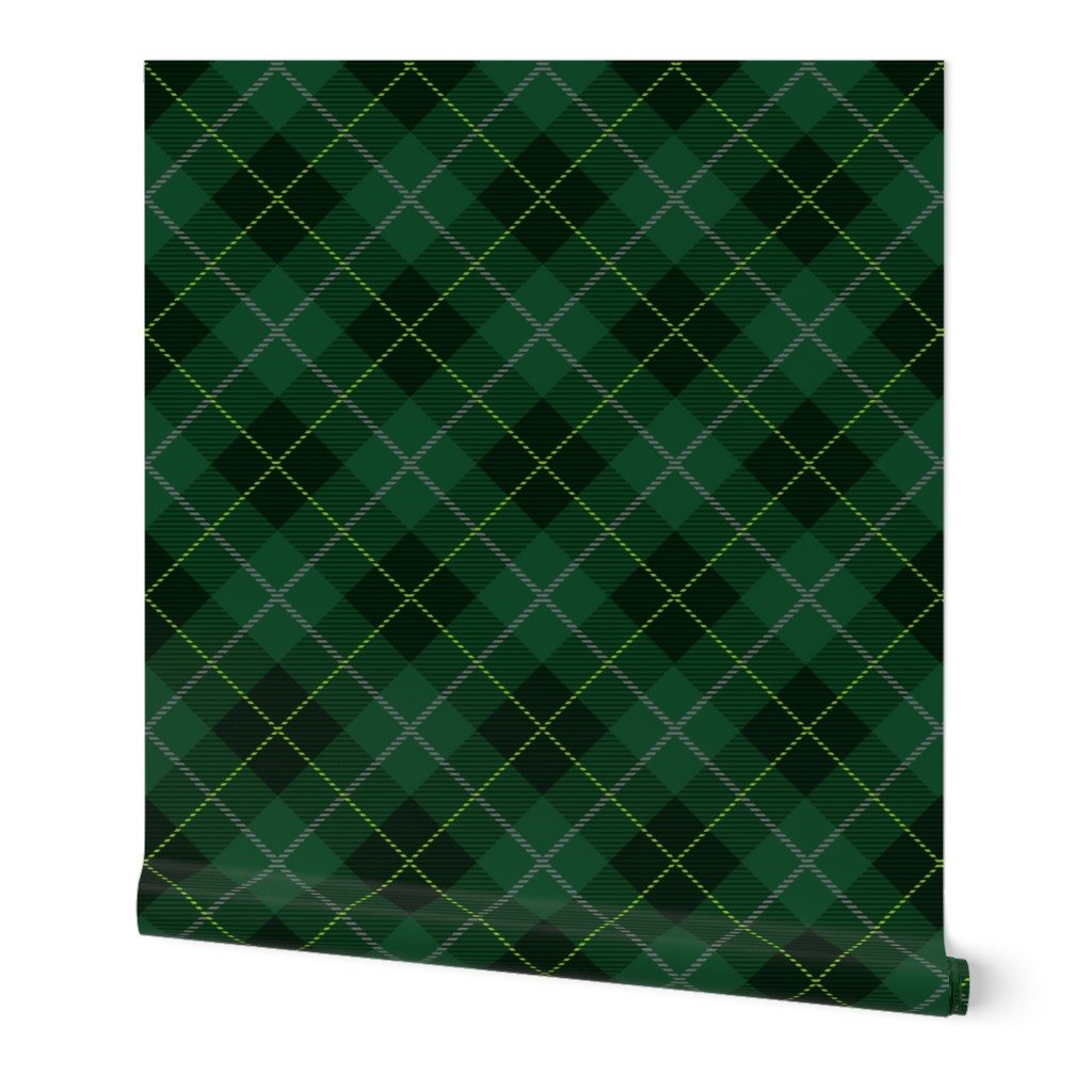 Large Dark Green with Yellow Line Seasonal Christmas Tartan Check Plaid Wallpaper Large Dark Green with Yellow Line Seasonal Christmas Tartan Check Plaid Wallpaper