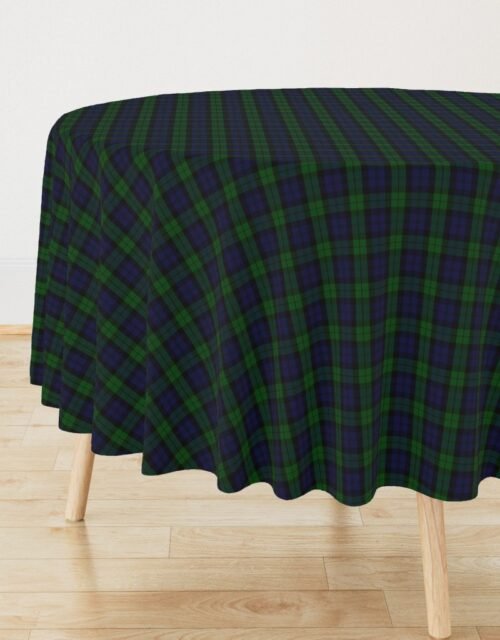 Military  Blackwatch Scottish Tartan Plaid Round Tablecloth