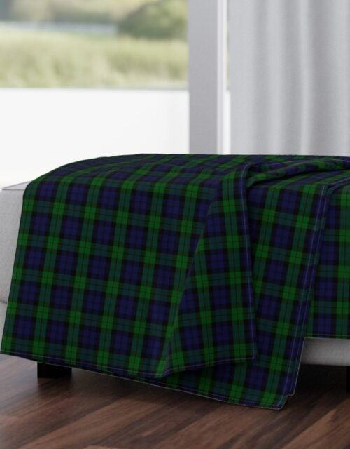 Military  Blackwatch Scottish Tartan Plaid Throw Blanket