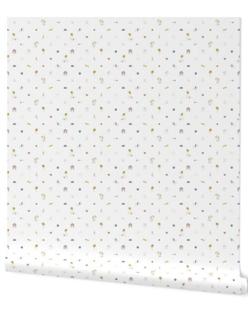 Doggy Icon 1 inch Motif Print on Cream Wallpaper