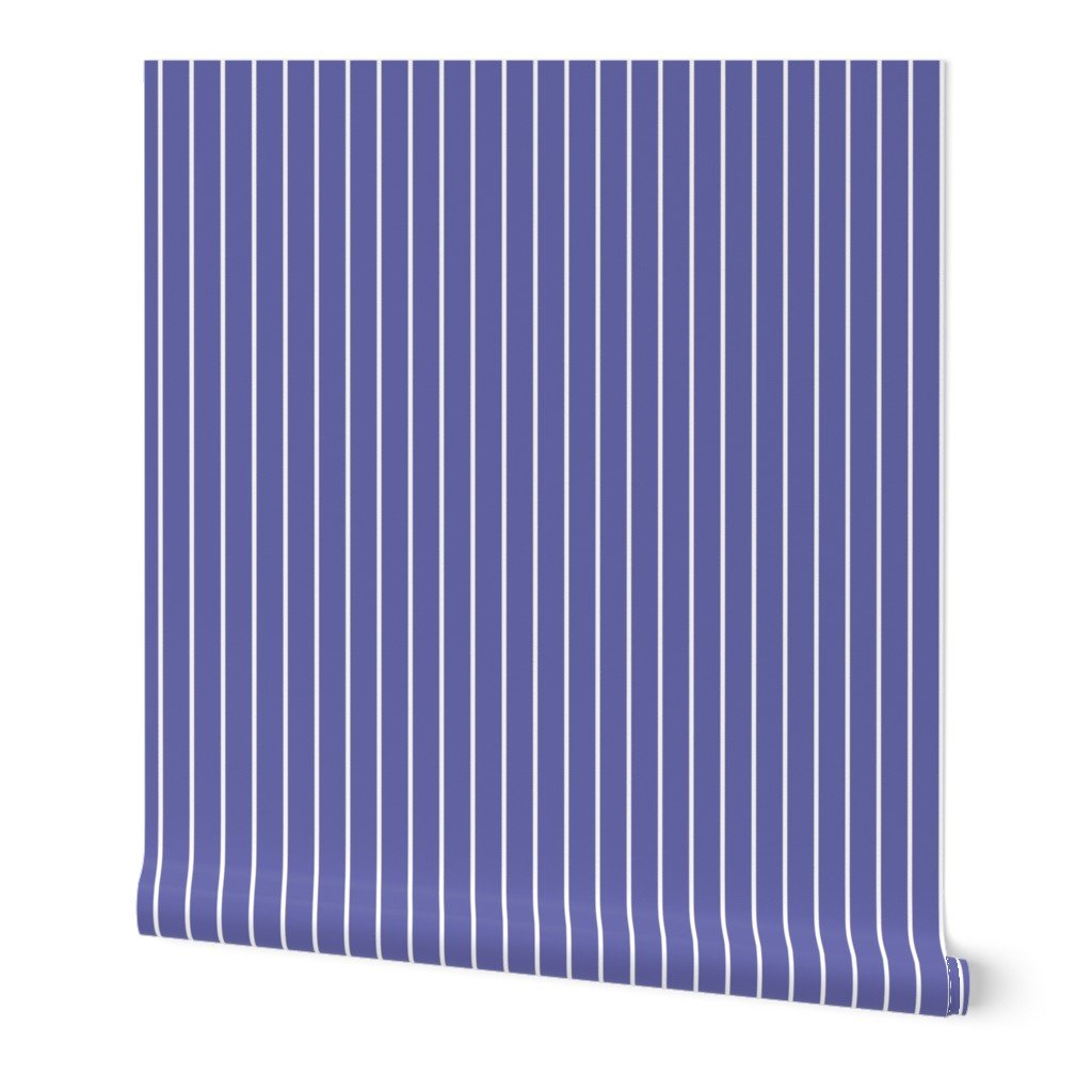Classic wider 1 Inch White Pinstripe on a Very Periwinkle Purple Blue Background Wallpaper Classic wider 1 Inch White Pinstripe on a Very Periwinkle Purple Blue Background Wallpaper