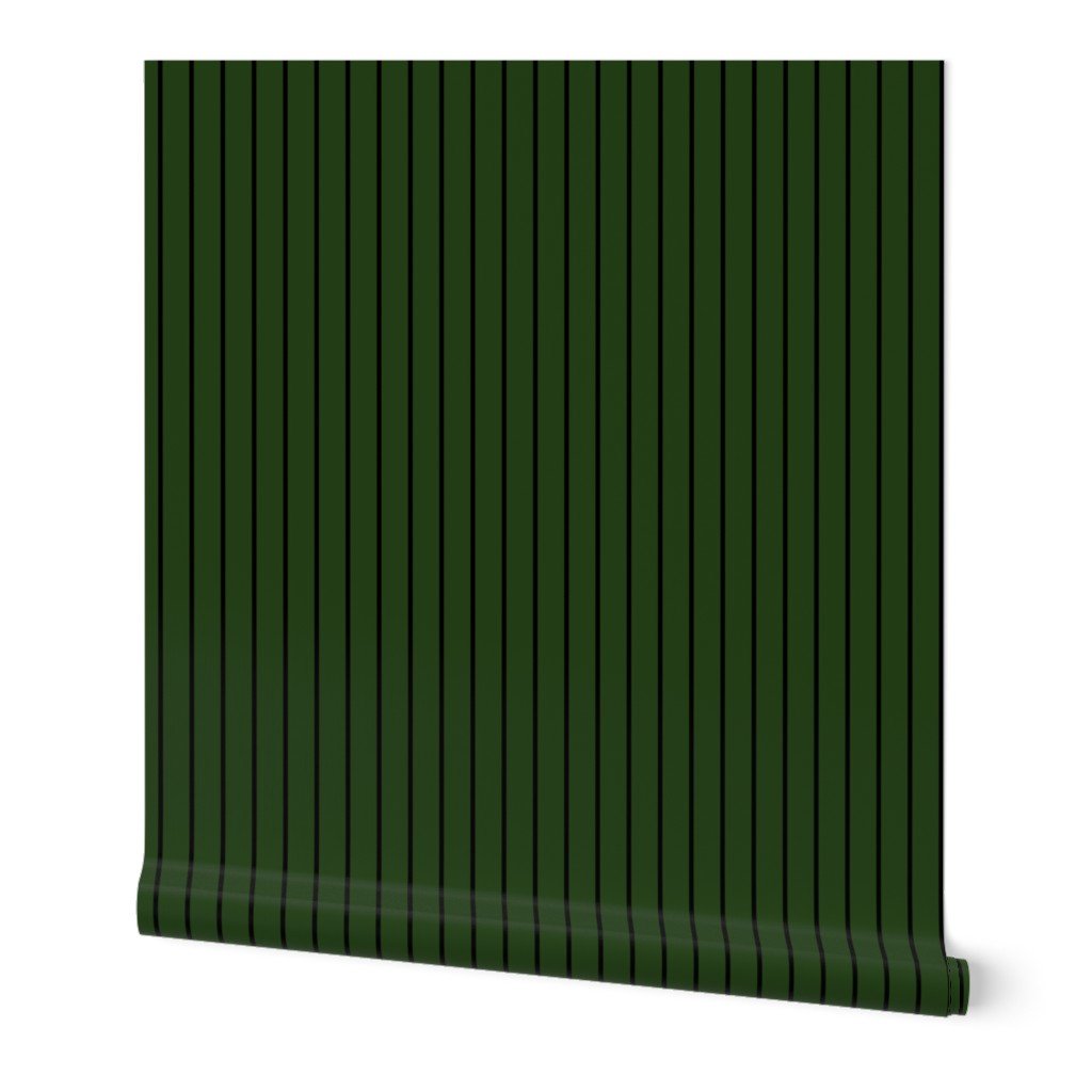 Classic wider 1 Inch Black Pinstripe on a Dark Forest Green Background Wallpaper Classic wider 1 Inch Black Pinstripe on a Dark Forest Green Background Wallpaper