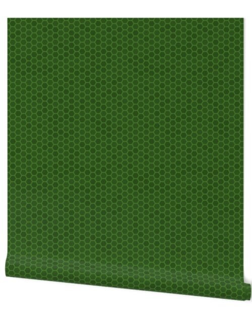 Small Forest Green Honeycomb Bee Geometric Hexagonal Design Wallpaper