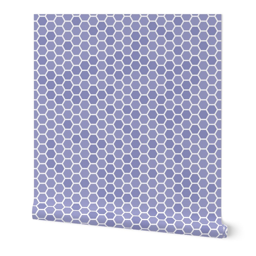Large Very Periwinkle Purple Blue Bee Hive Geometric Hexagonal Design Wallpaper Large Very Periwinkle Purple Blue Bee Hive Geometric Hexagonal Design Wallpaper