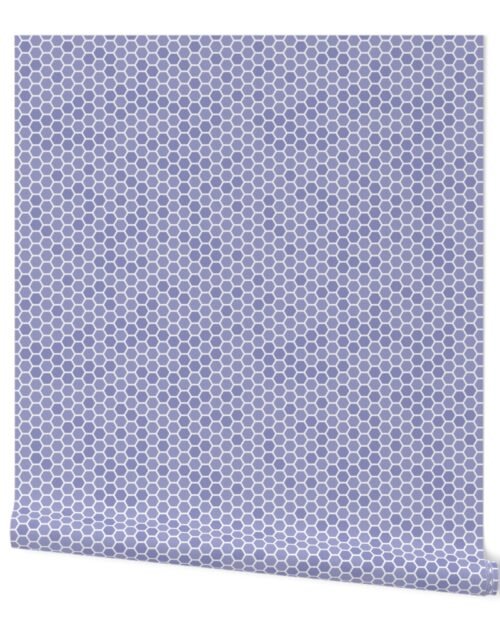 Small Very Periwinkle Purple Blue Honeycomb Bee Hive Geometric Hexagonal Design Wallpaper