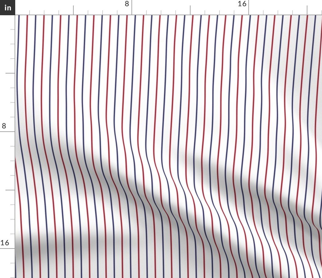 1/2 Inch Vertical Pinstripe USA Red White and Blue Flag Colors Fabric 1/2 Inch Vertical Pinstripe USA Red White and Blue Flag Colors Fabric